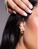 18ct gold plated blooming flower earrings