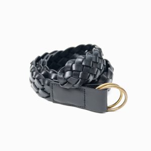 Hand Woven Calf Leather Belt 58123 | Black