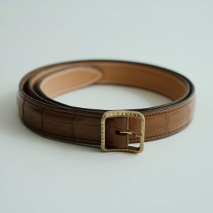 Croc Belt with Brass Buckle